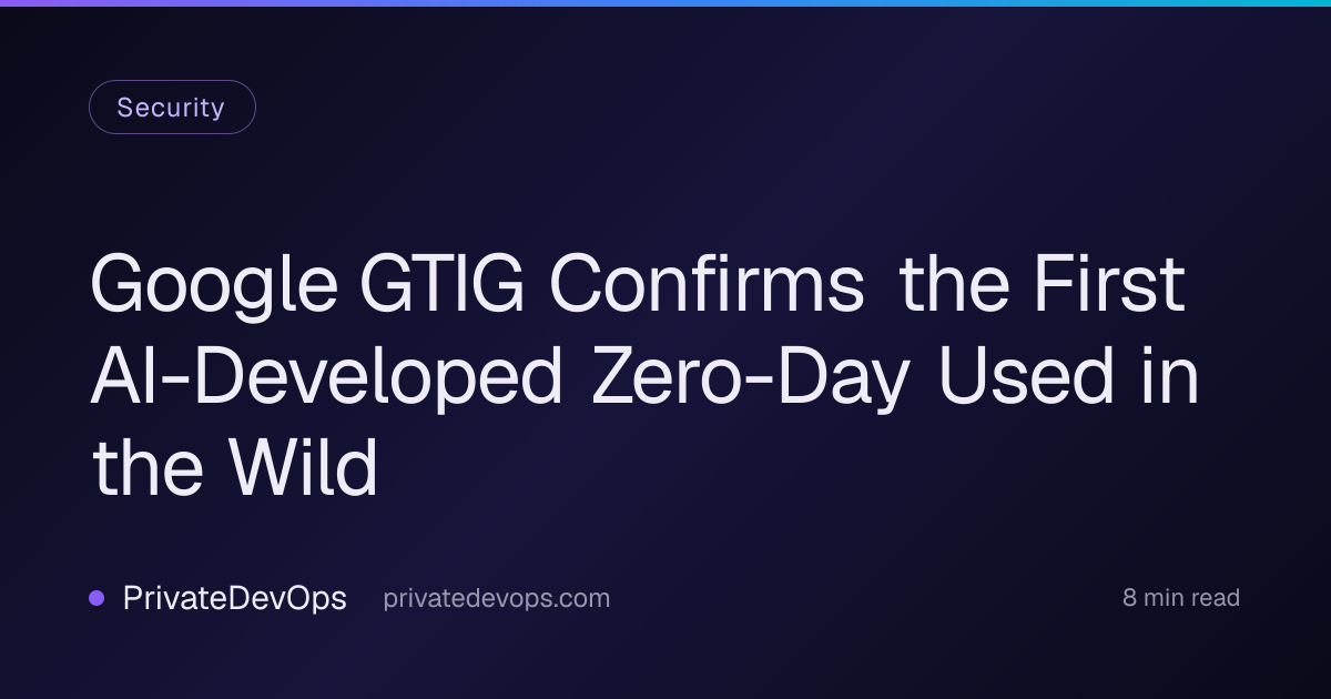 Google GTIG Confirms the First AI-Developed Zero-Day Used in the Wild